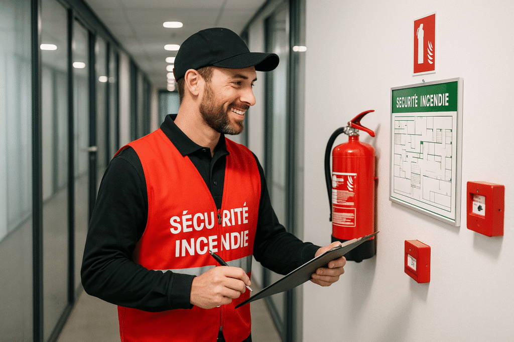 Maintenance des extincteurs dans un immeuble de bureaux à Lyon