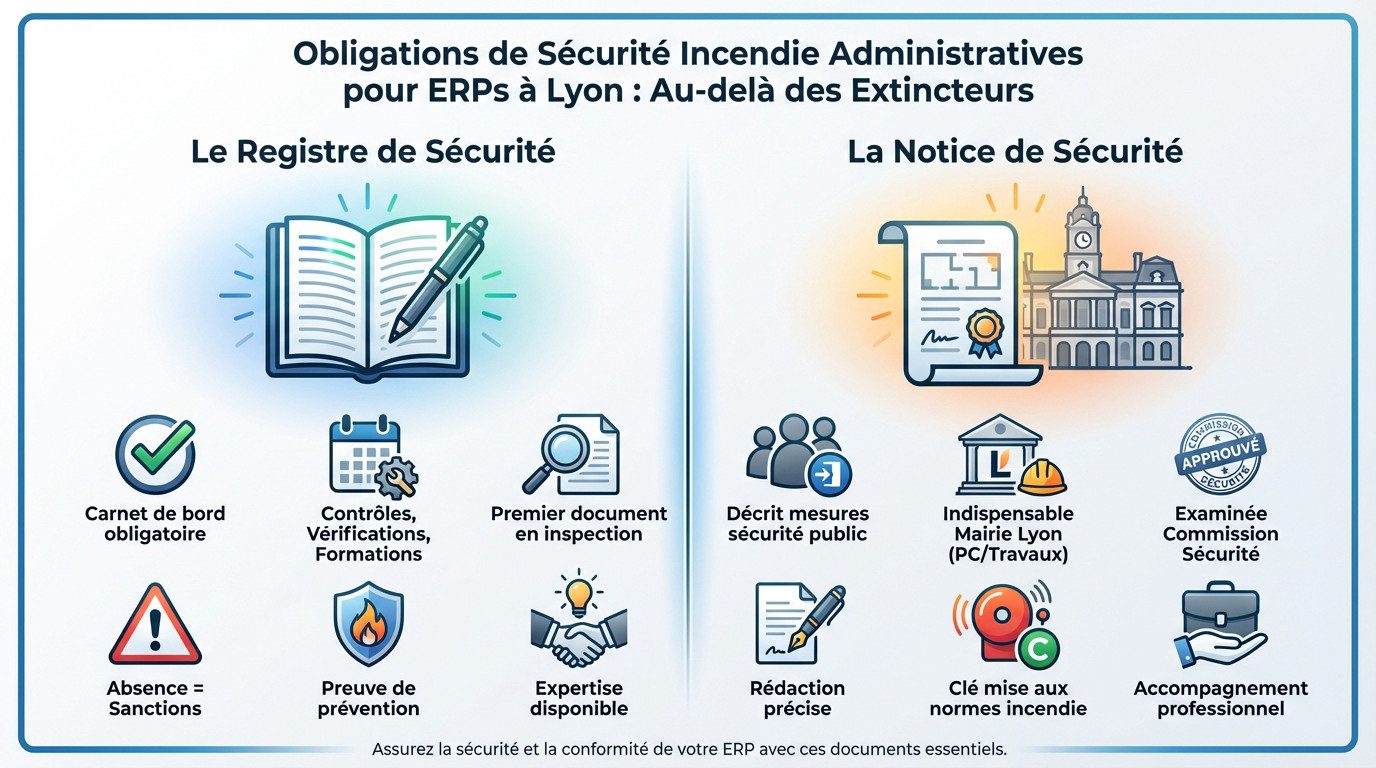 Registre de sécurité et notice incendie obligatoires pour ERP à Lyon
