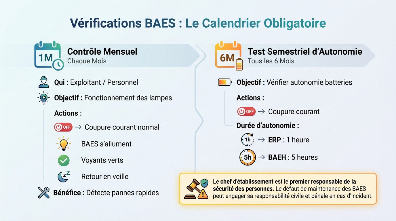 Maintenance BAES : Vos obligations et la norme NF C 71-830 1 Calendrier réglementaire des vérifications et maintenance BAES