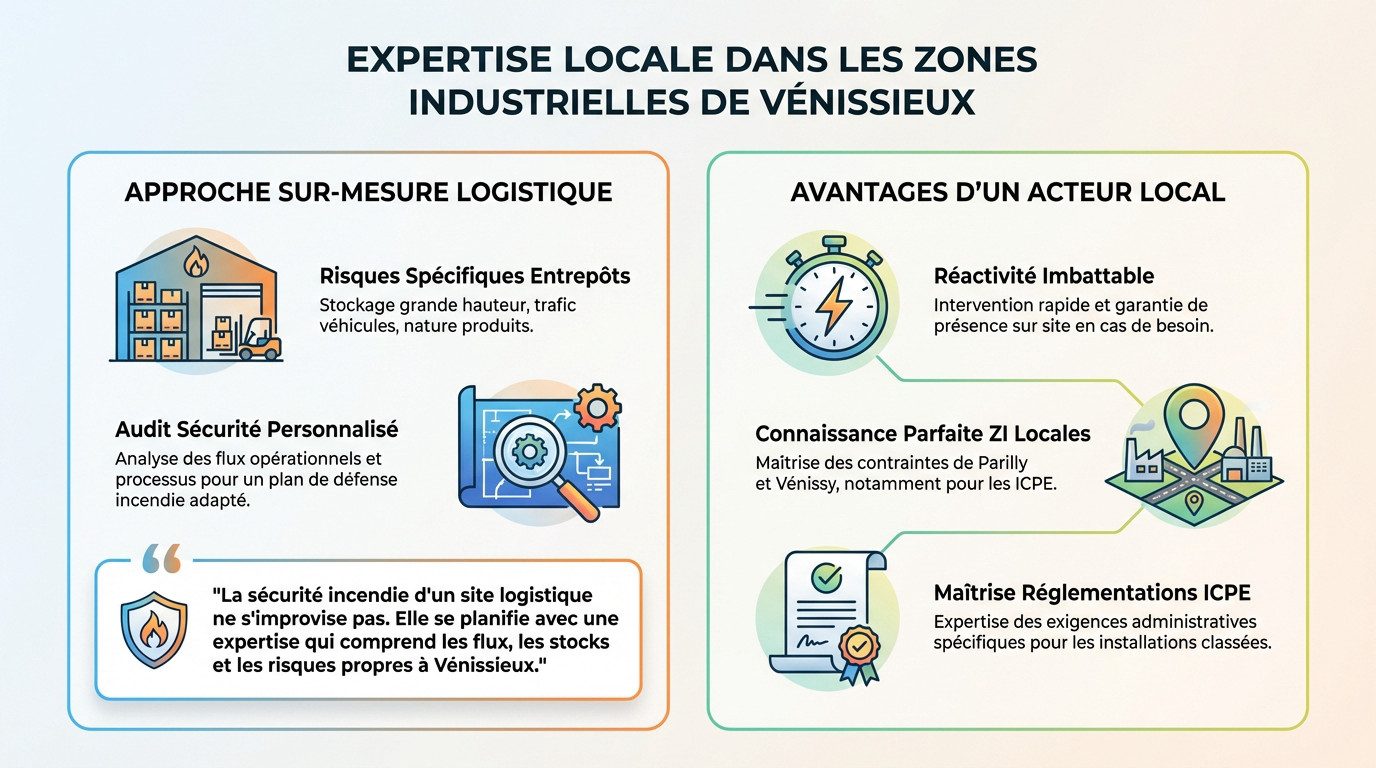 Expertise sécurité incendie et maintenance extincteur zone industrielle Vénissieux