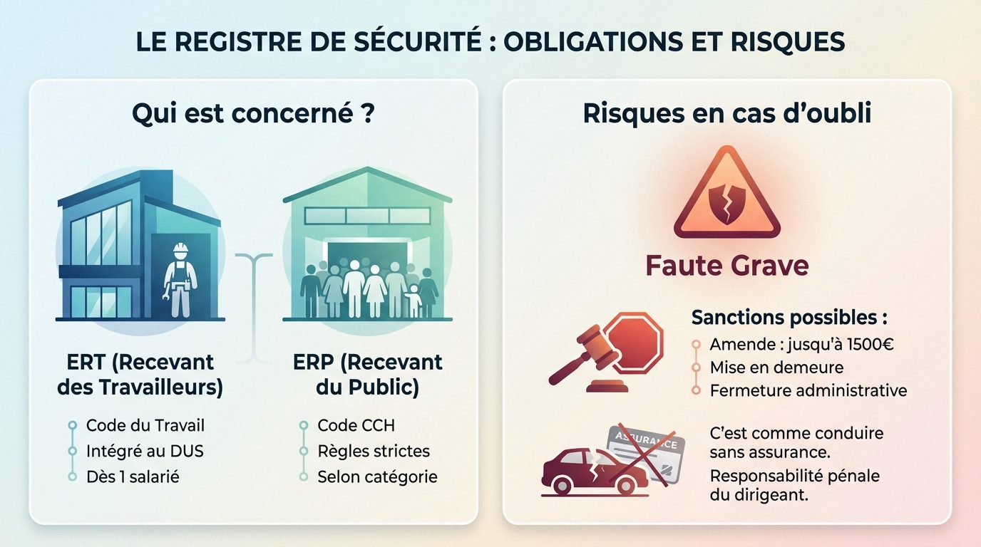 Registre de sécurité incendie obligatoire : risques et sanctions pour ERP et ERT