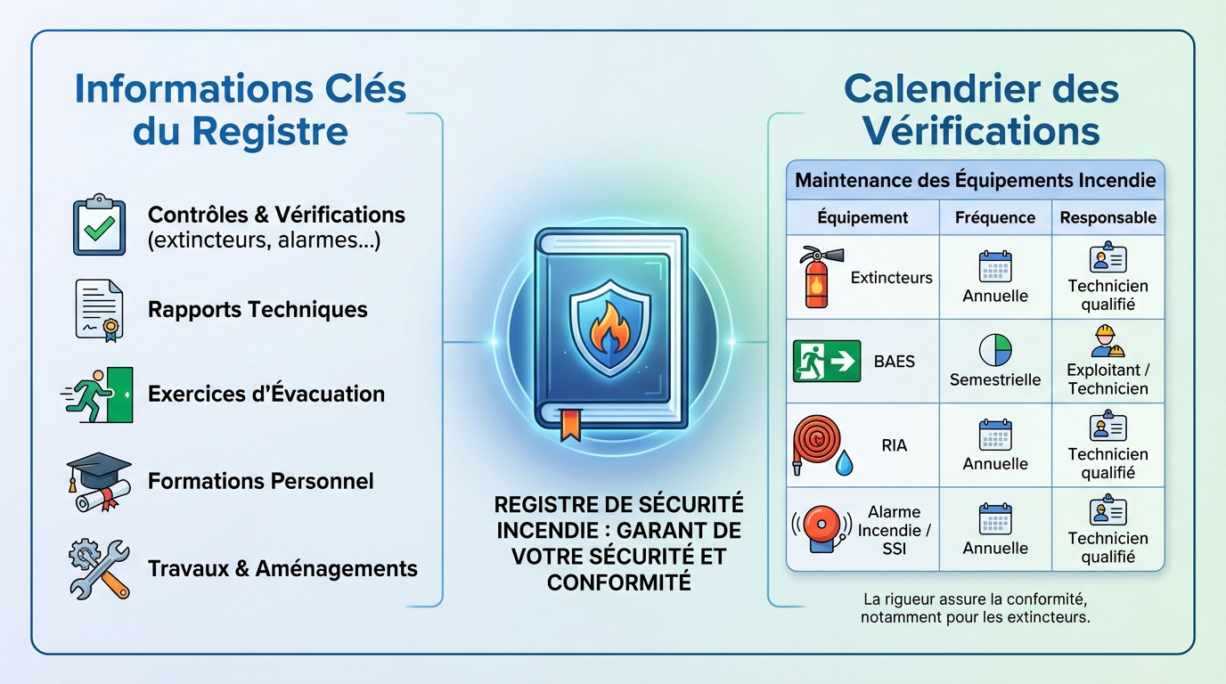 Registre de sécurité incendie : liste des vérifications et informations clés à consigner