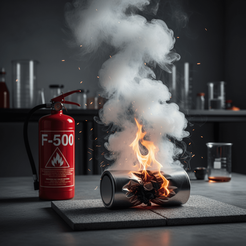 Batterie lithium en emballement thermique dégageant de la fumée