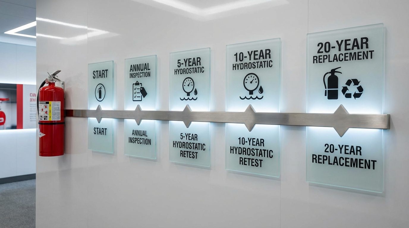 Calendrier de maintenance extincteur : vérification, réépreuve et remplacement