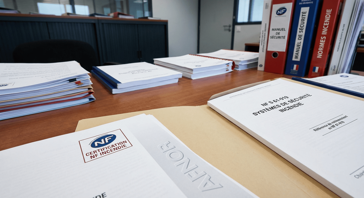 Certification NF et documentation AFNOR pour la sécurité incendie en France
