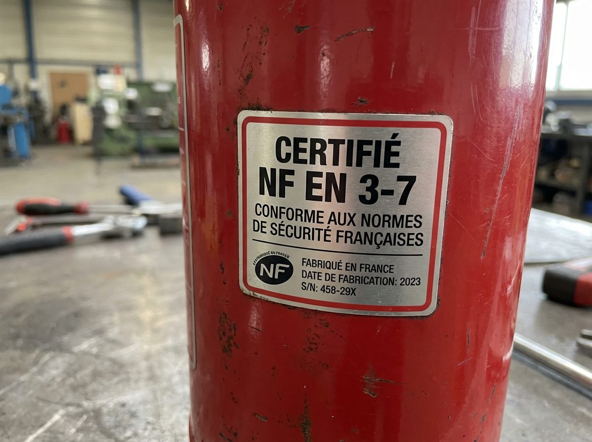 Label certification NF EN 3-7 extincteur