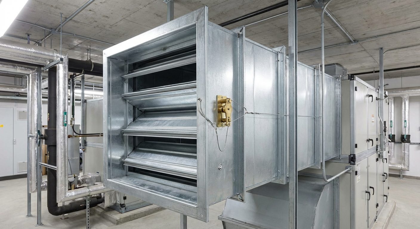 Clapet coupe-feu dans une gaine de ventilation