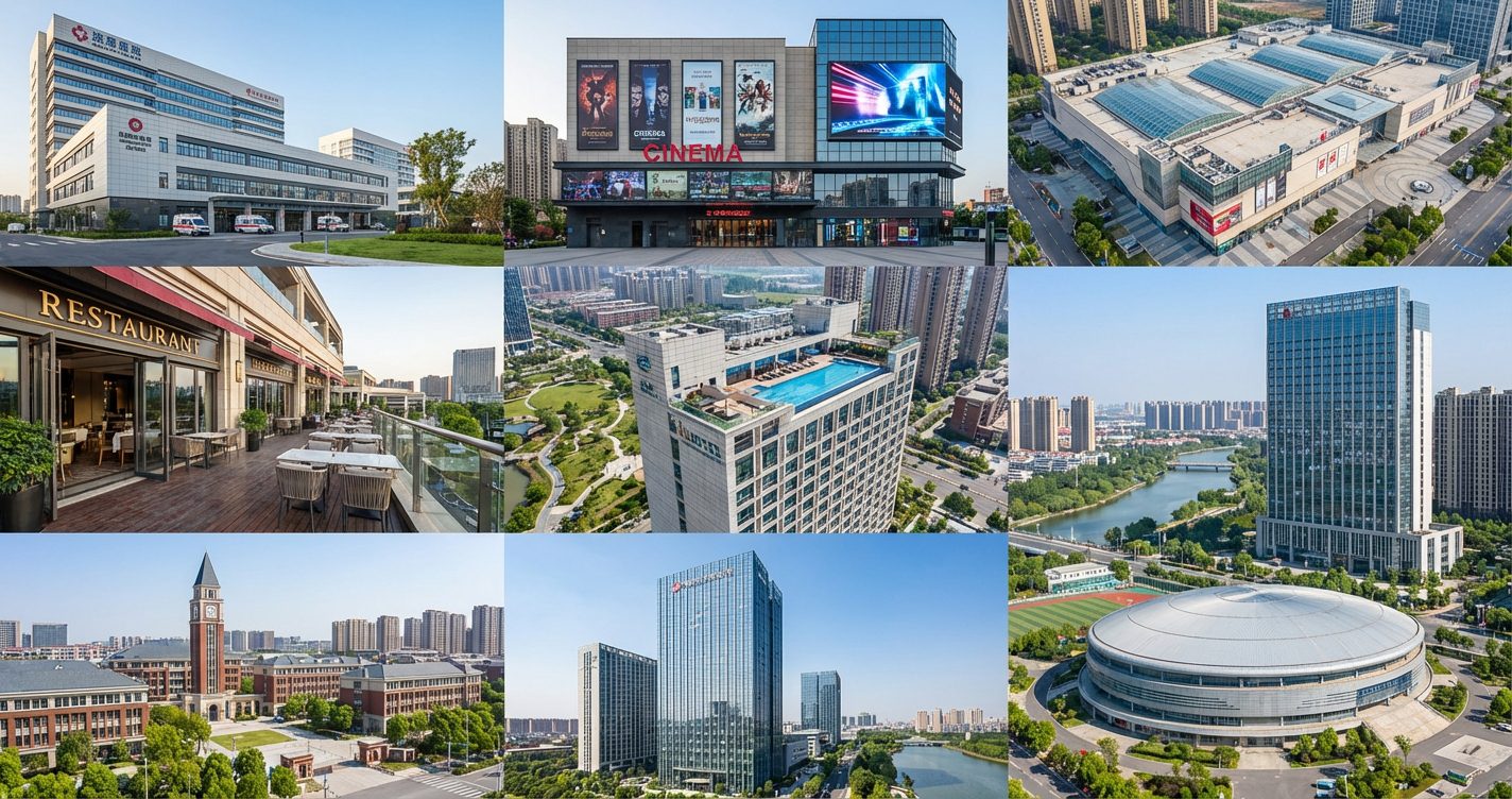 Les differents types d ERP : hopital, cinema, commerce, restaurant, hotel, ecole