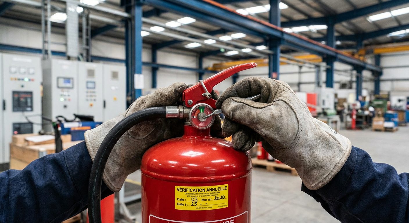 Controle manometre extincteur lors verification reglementaire