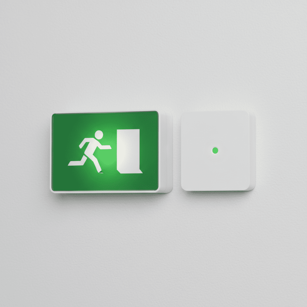Comparaison entre un BAES avec pictogramme vert et un BAEH compact