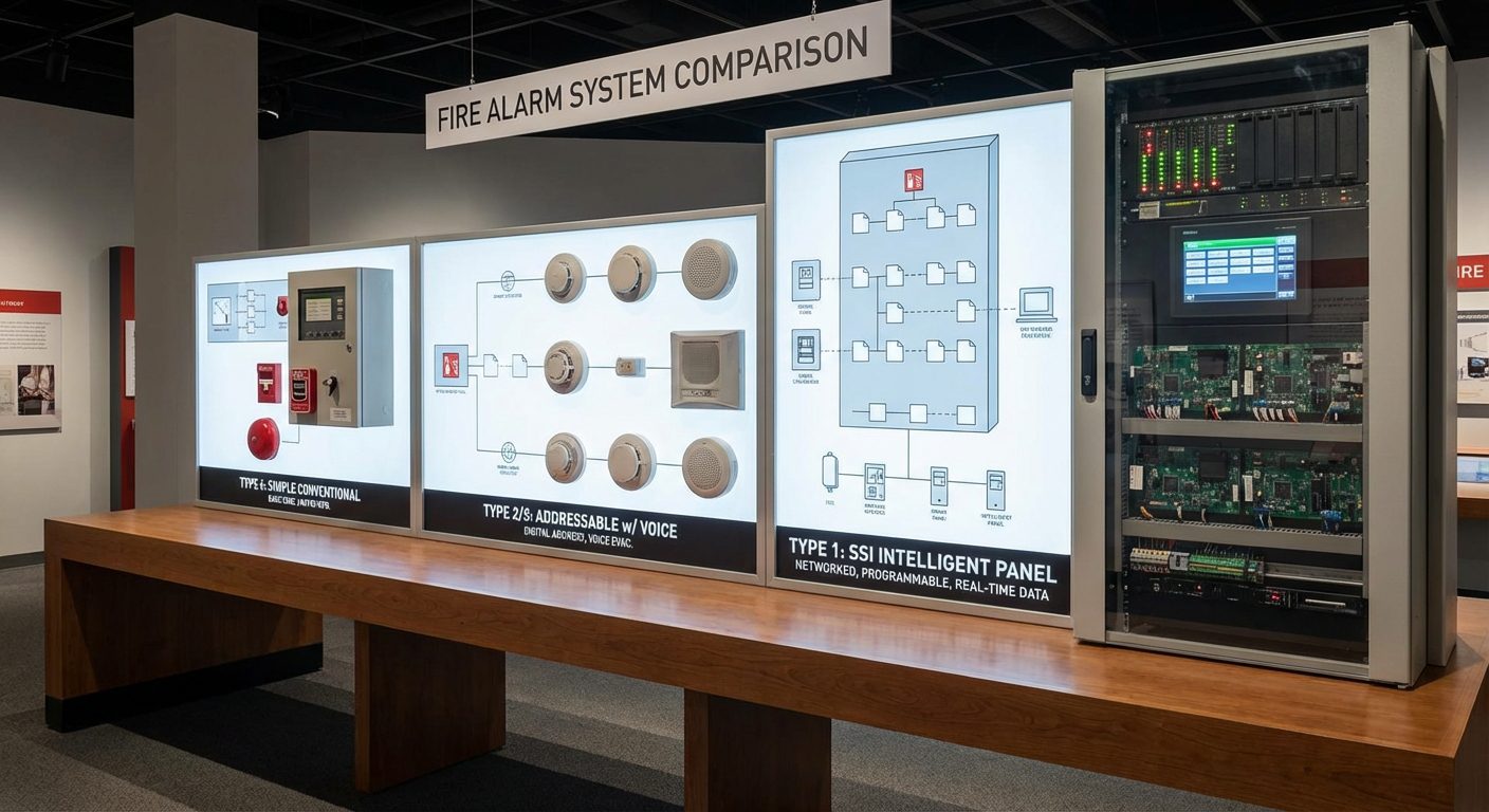 Comparatif des systèmes d'alarme incendie du type 4 au type 1