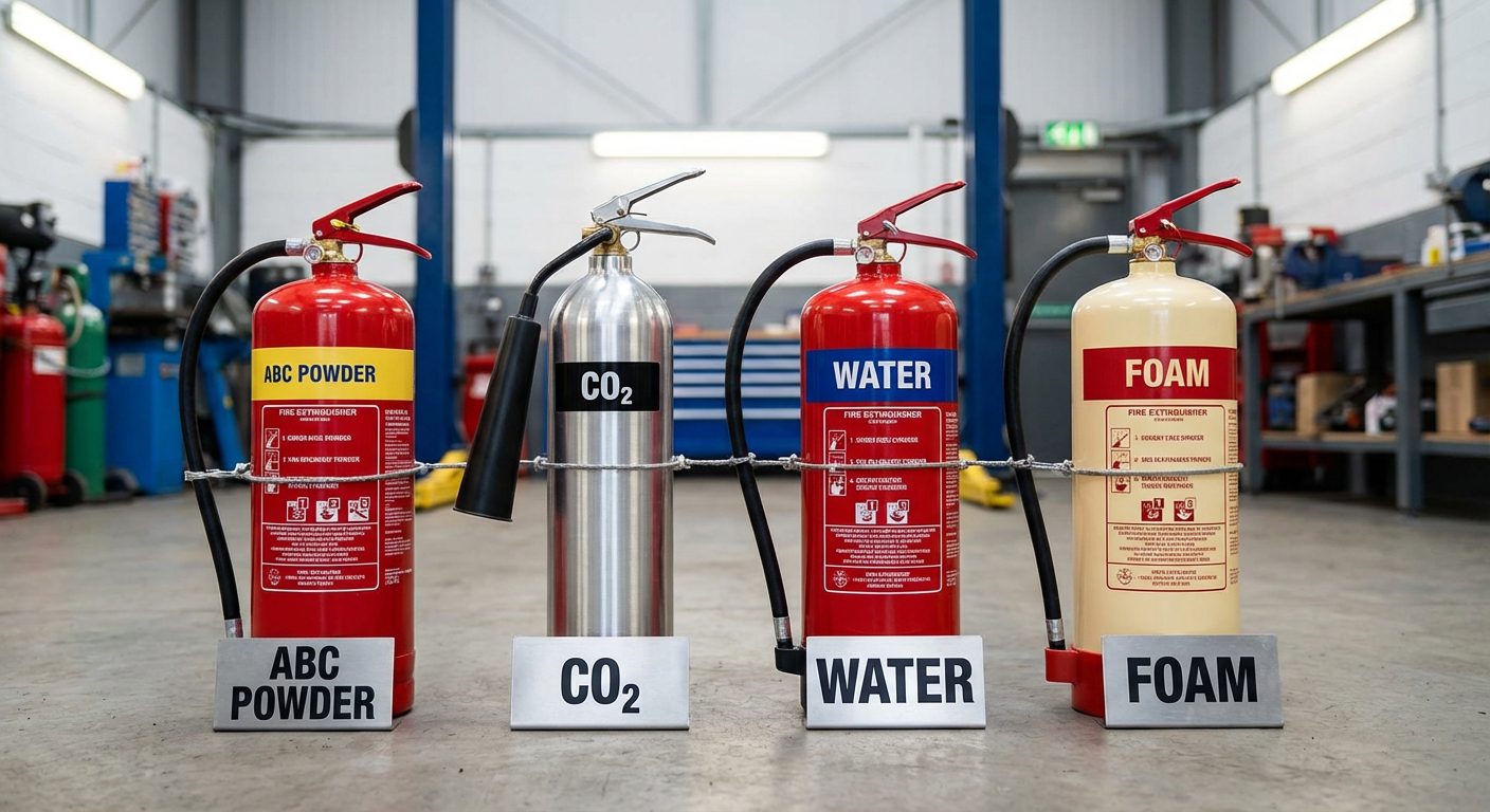 Comparatif des différents types d'extincteurs : ABC, eau, CO2, mousse
