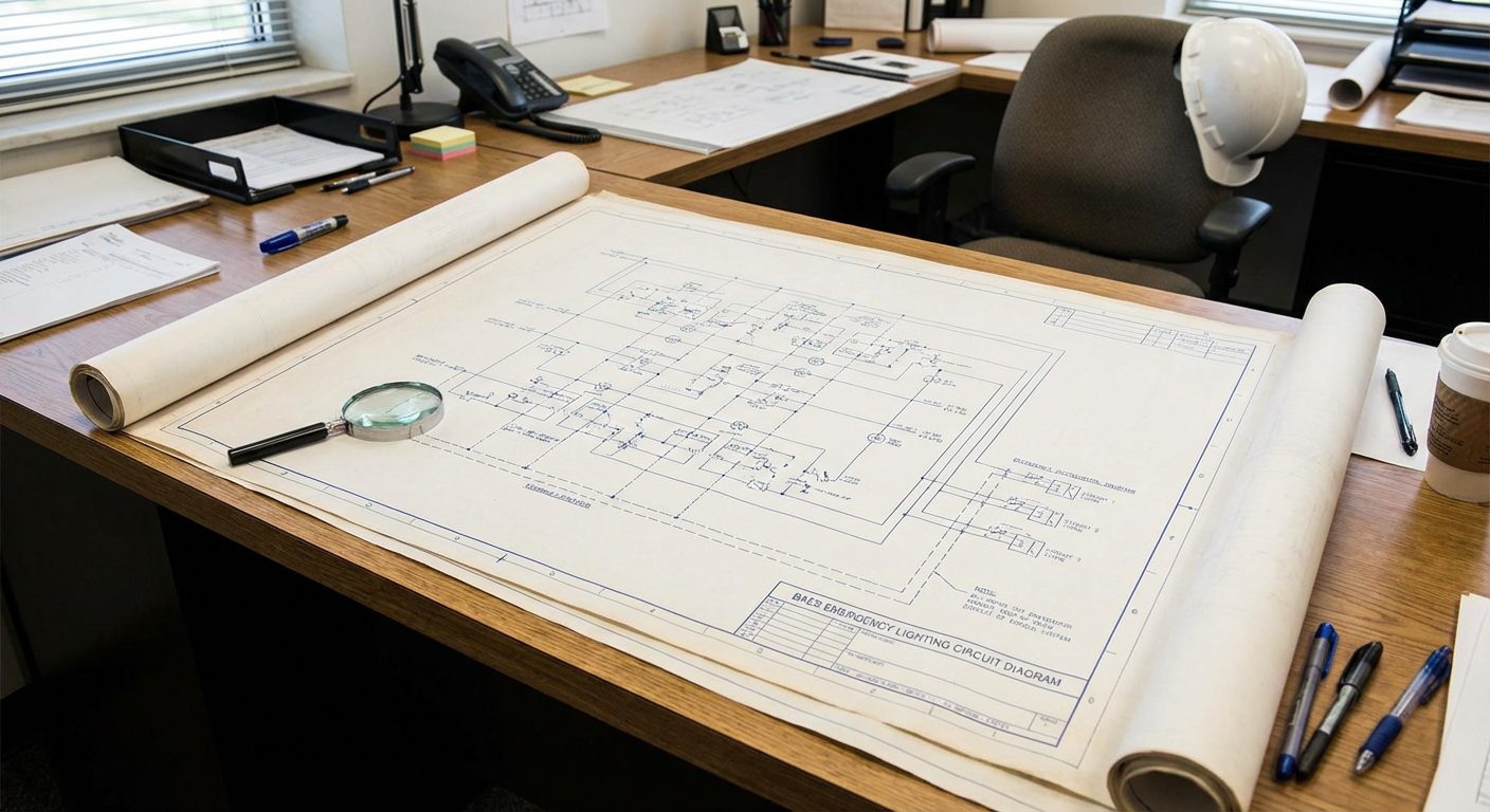 Schema de cablage BAES sur plan technique