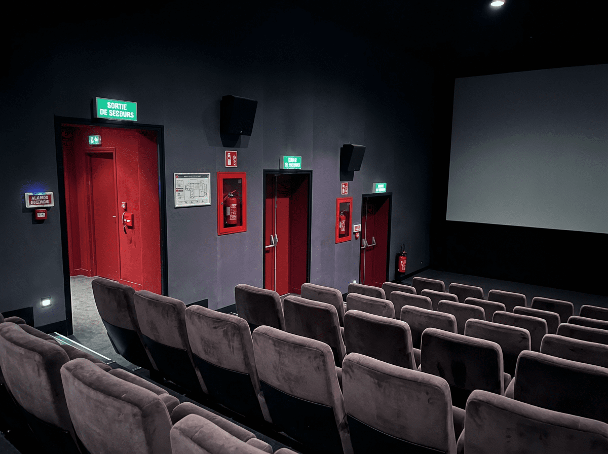 Salle de cinéma illustrant un ERP de type L (salles de spectacles)