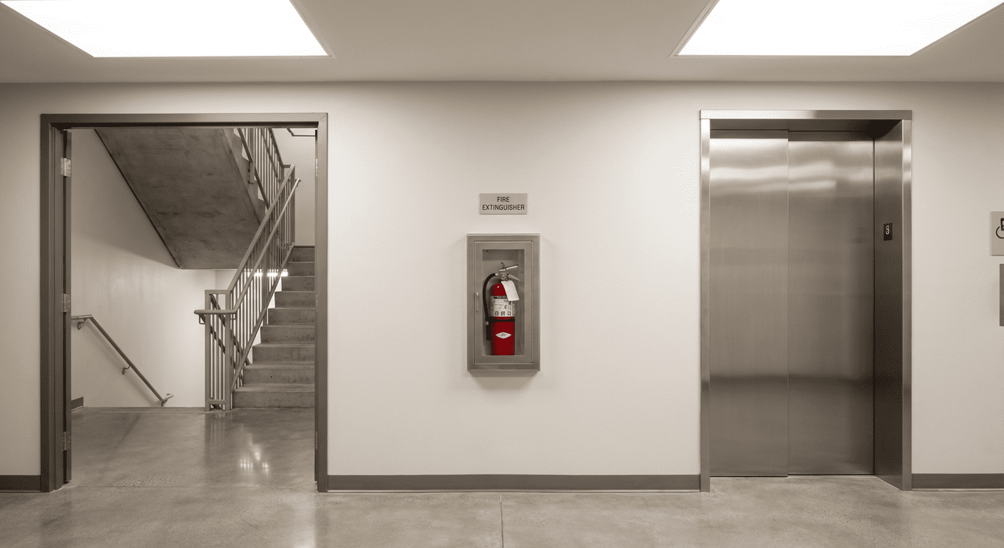 Extincteur dans les parties communes d un immeuble en copropriete