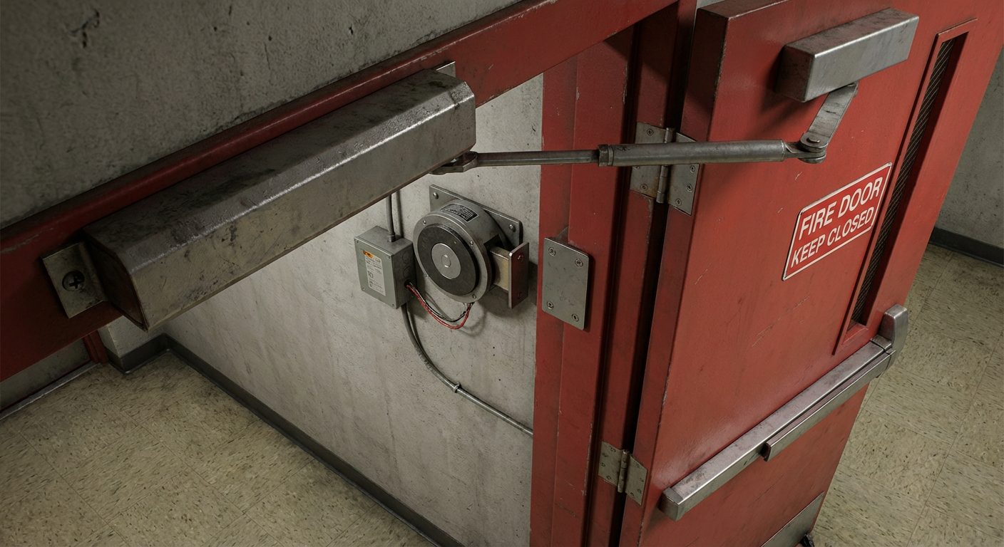 Ferme-porte automatique avec ventouse électromagnétique