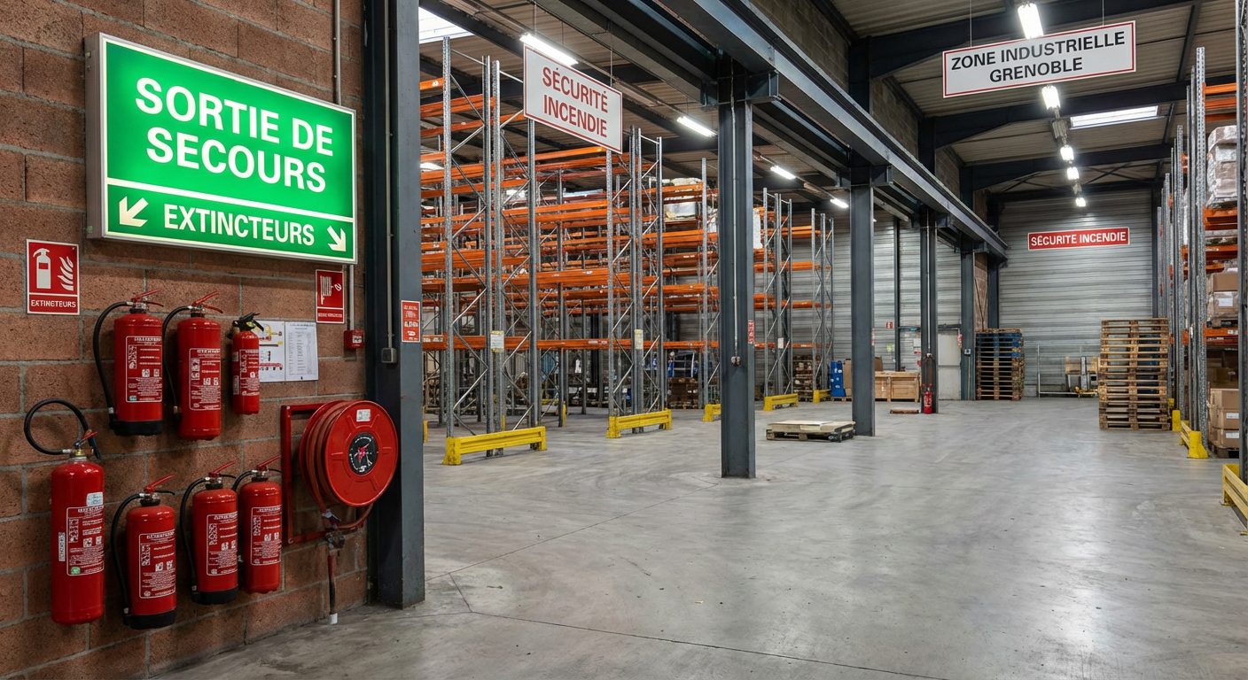 Equipements de securite incendie dans une zone industrielle de Grenoble Echirolles