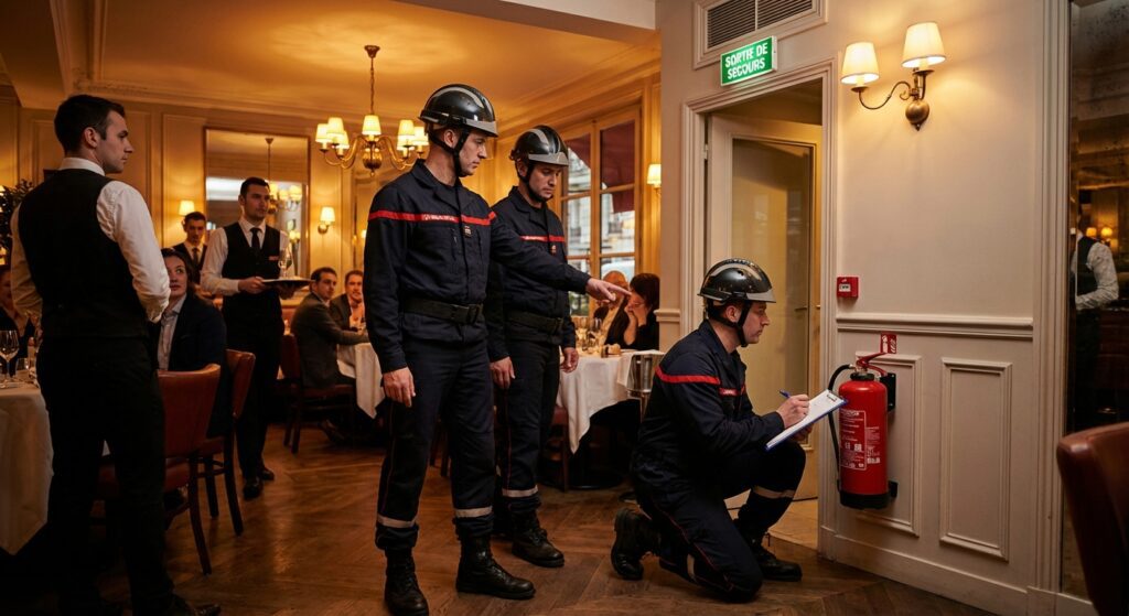 Contrôle des équipements de sécurité incendie dans un restaurant ERP