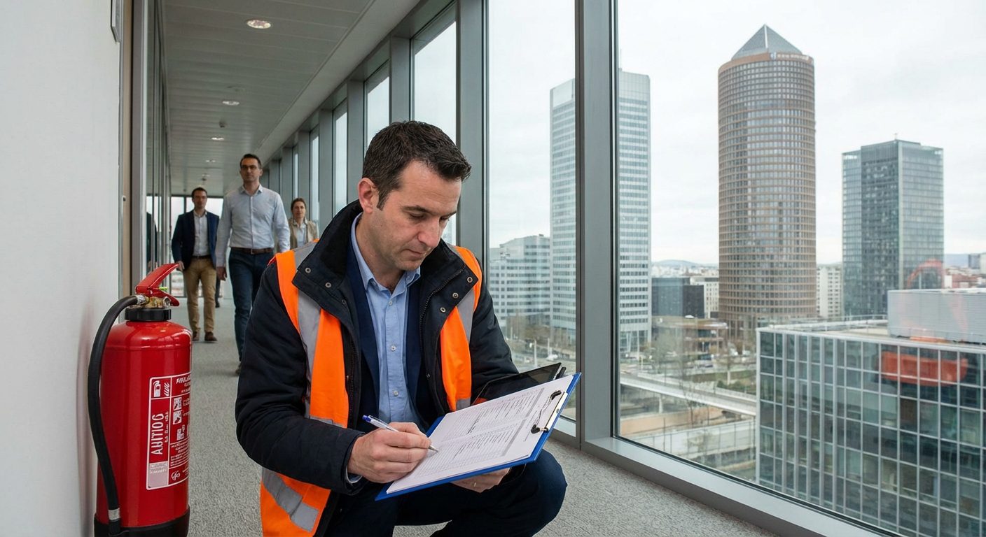 verification extincteur bureau Lyon Part-Dieu inspecteur