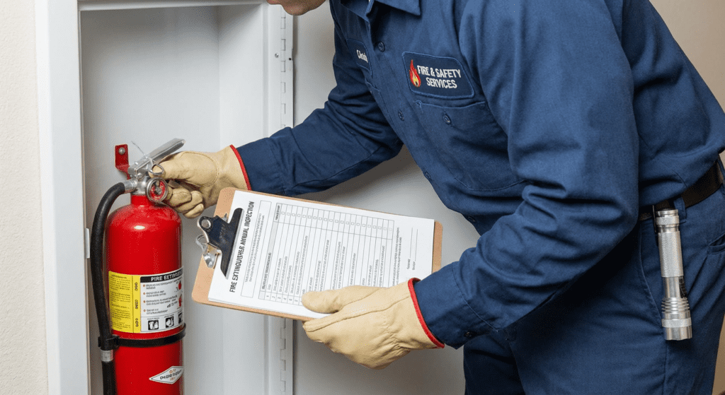 Contrôle annuel obligatoire d’extincteur par technicien certifié