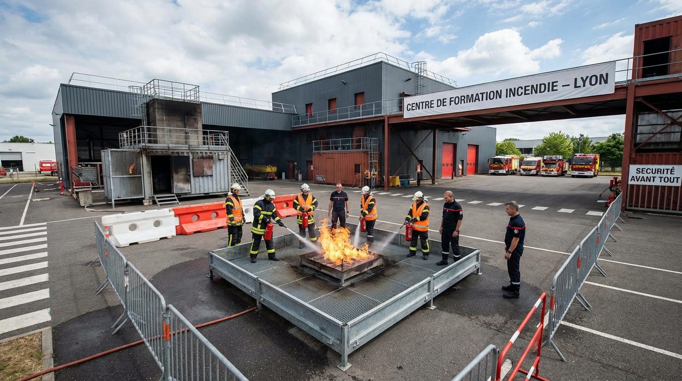 Formation sécurité incendie Lyon - exercice pratique extincteur