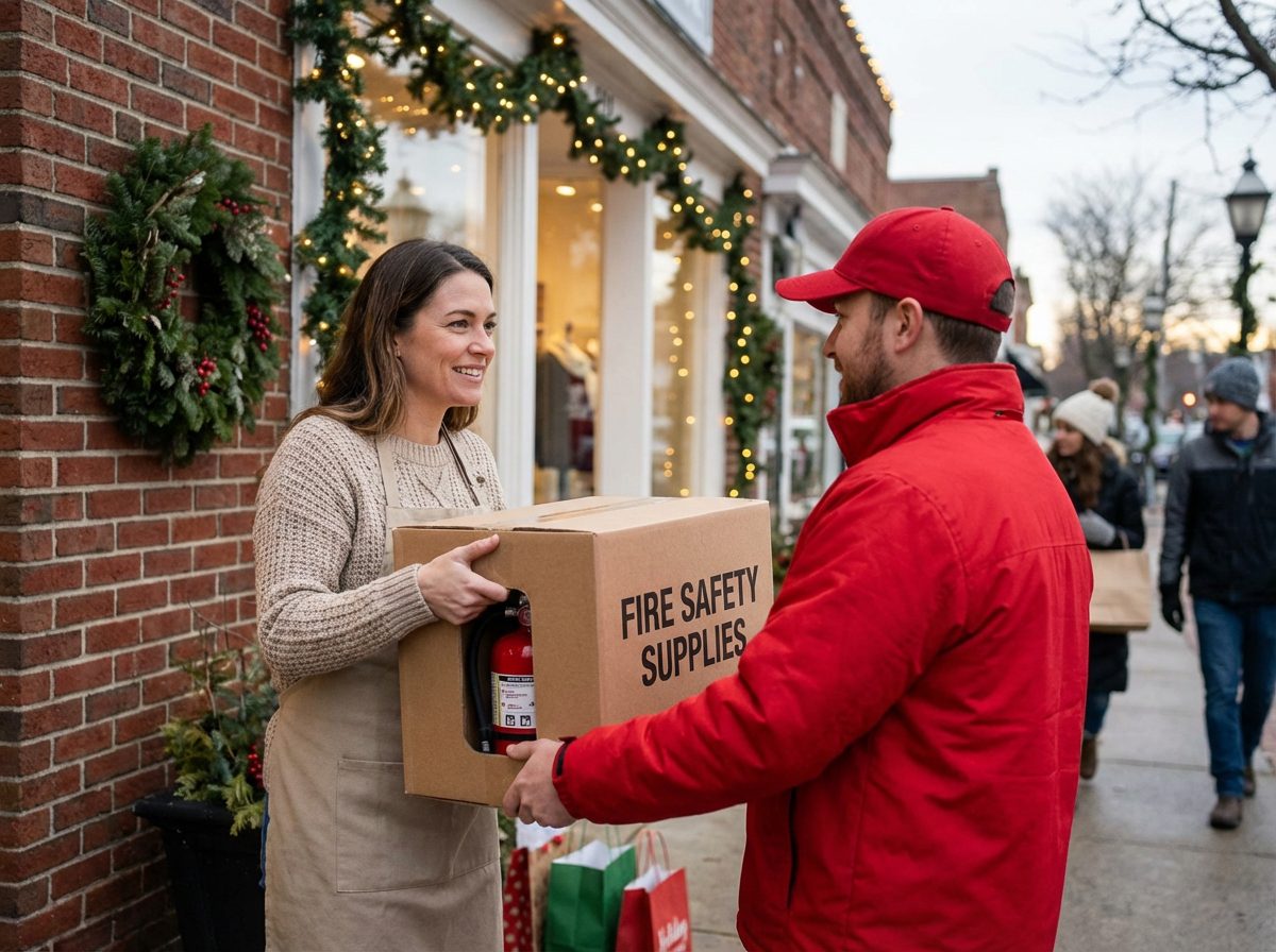 Livraison de pack sécurité incendie pour magasin en fin d'année