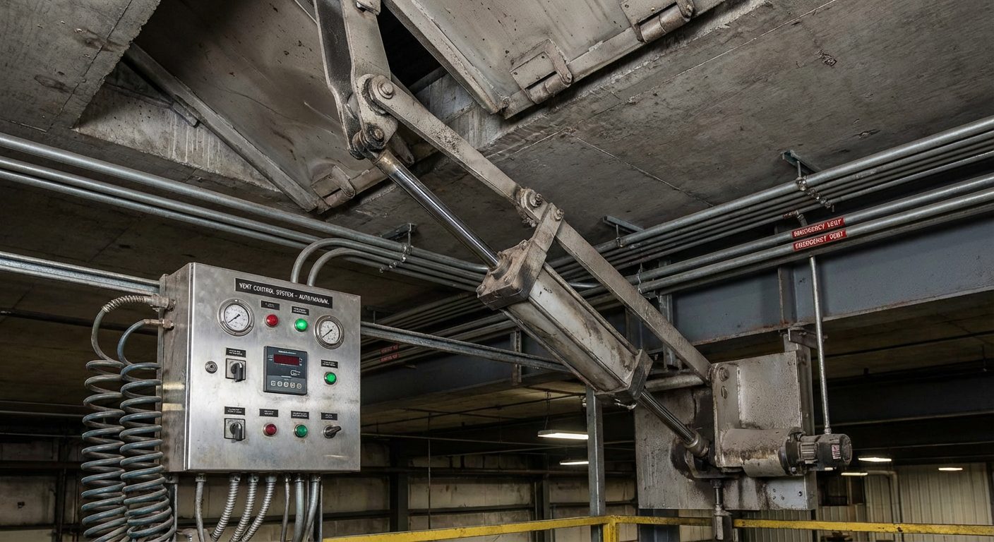 Mécanisme pneumatique de commande de trappe de désenfumage