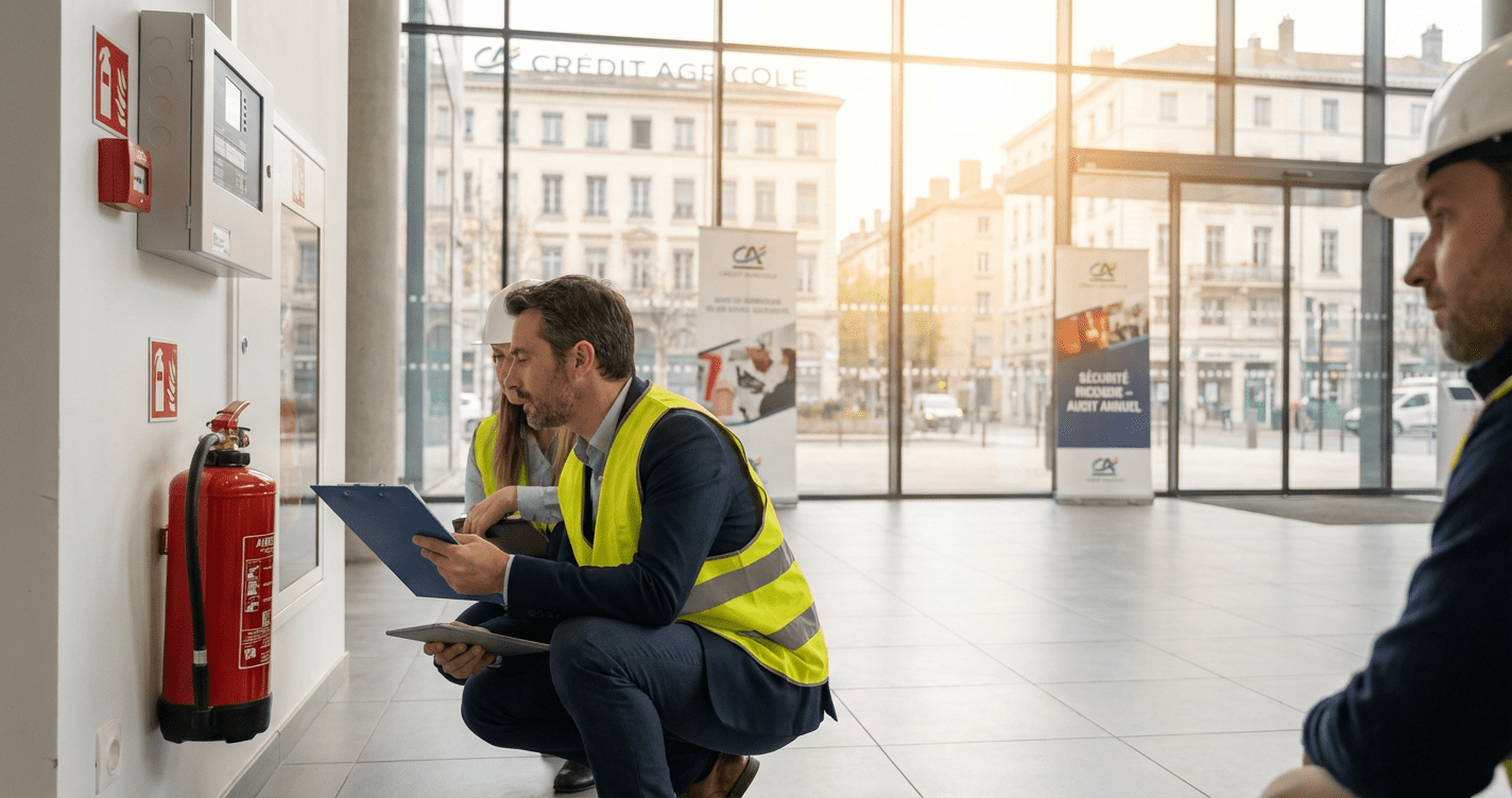 Audit de sécurité incendie dans un bâtiment commercial a Lyon
