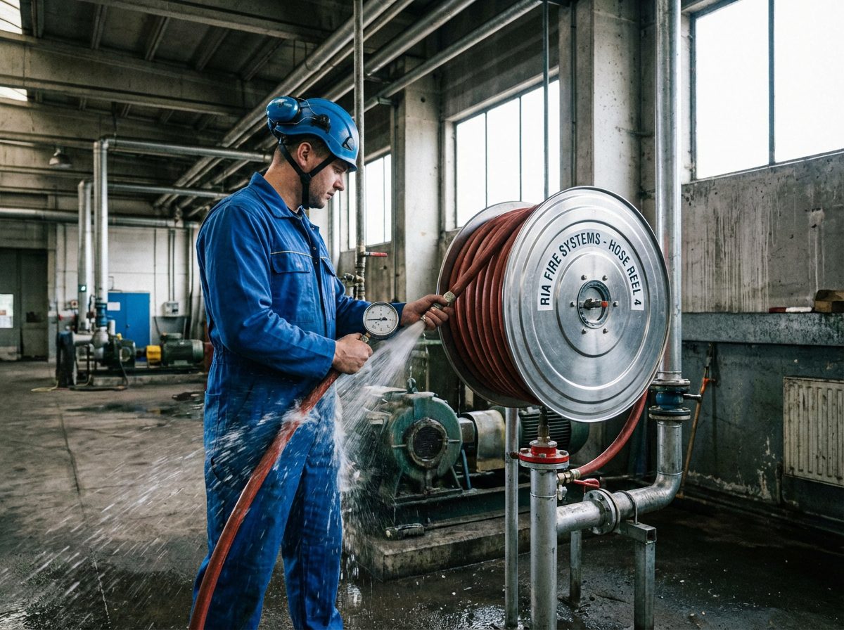 Technicien testant la pression d eau d un RIA  à Valence