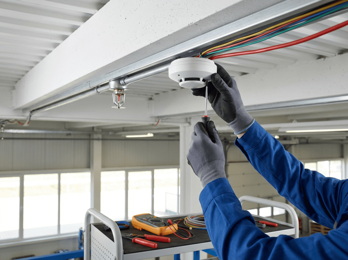 Installation d&rsquo;un syst&egrave;me moderne de d&eacute;tection incendie au plafond