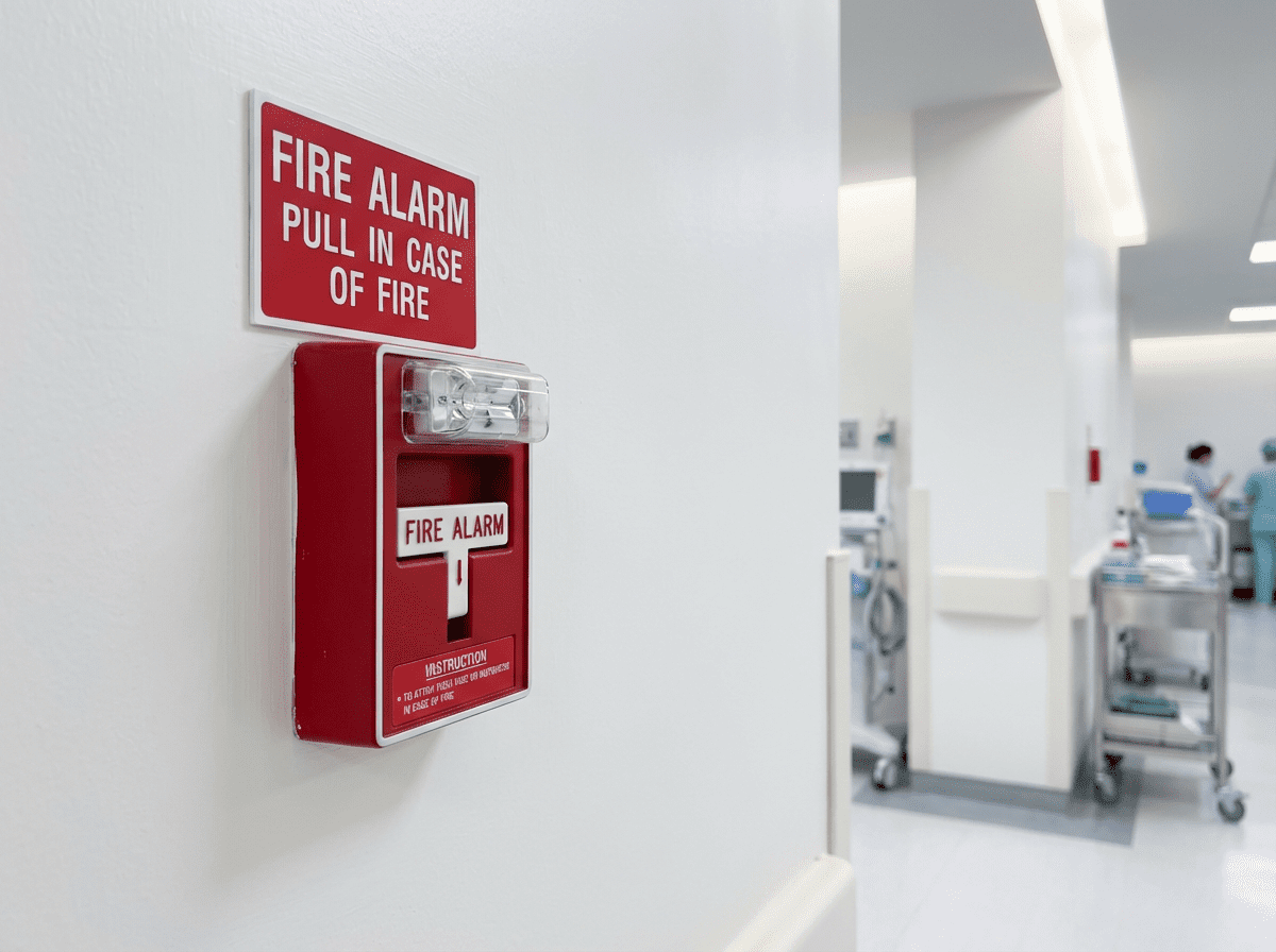 Declencheur manuel alarme incendie dans un etablissement de sante