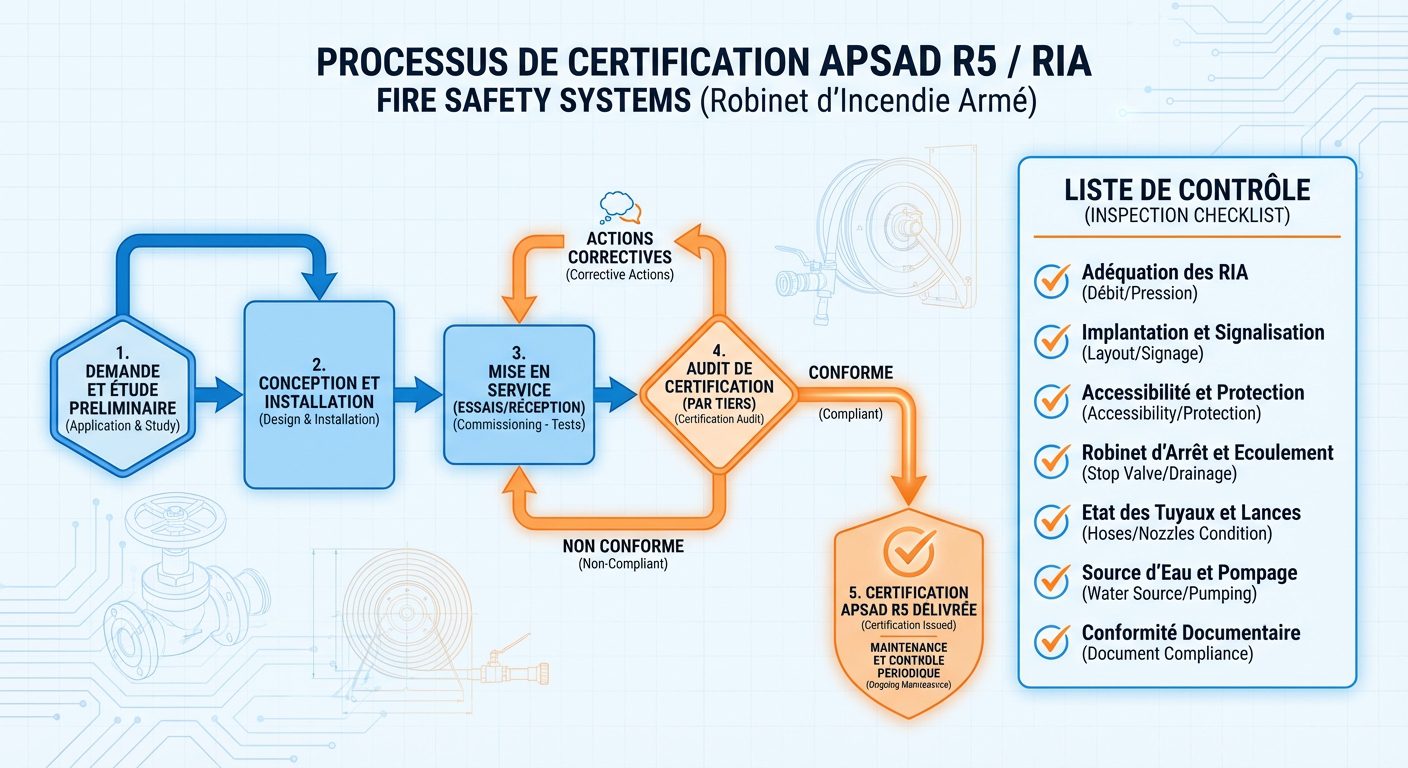 Processus de certification APSAD R5 pour installation RIA