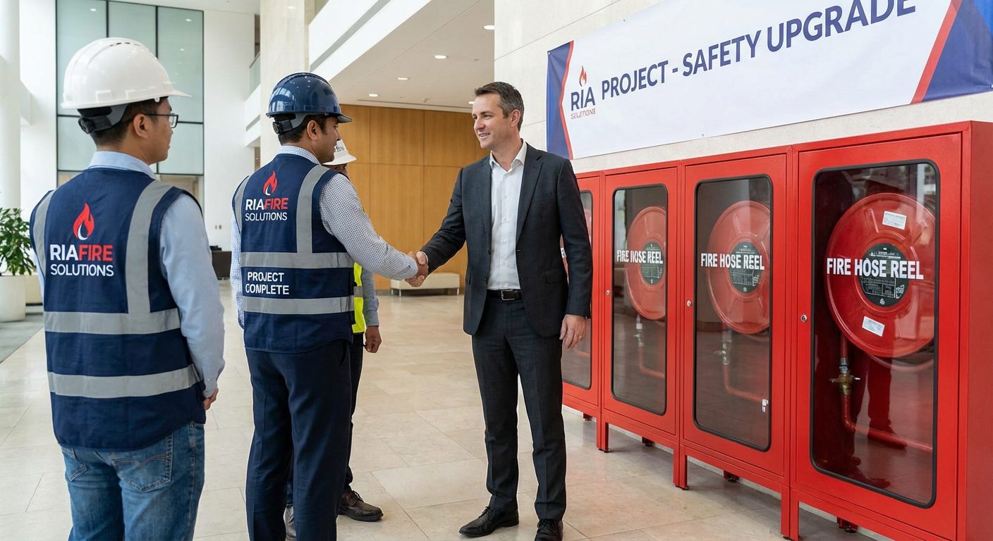 Équipe Hexia Sécurité après installation RIA