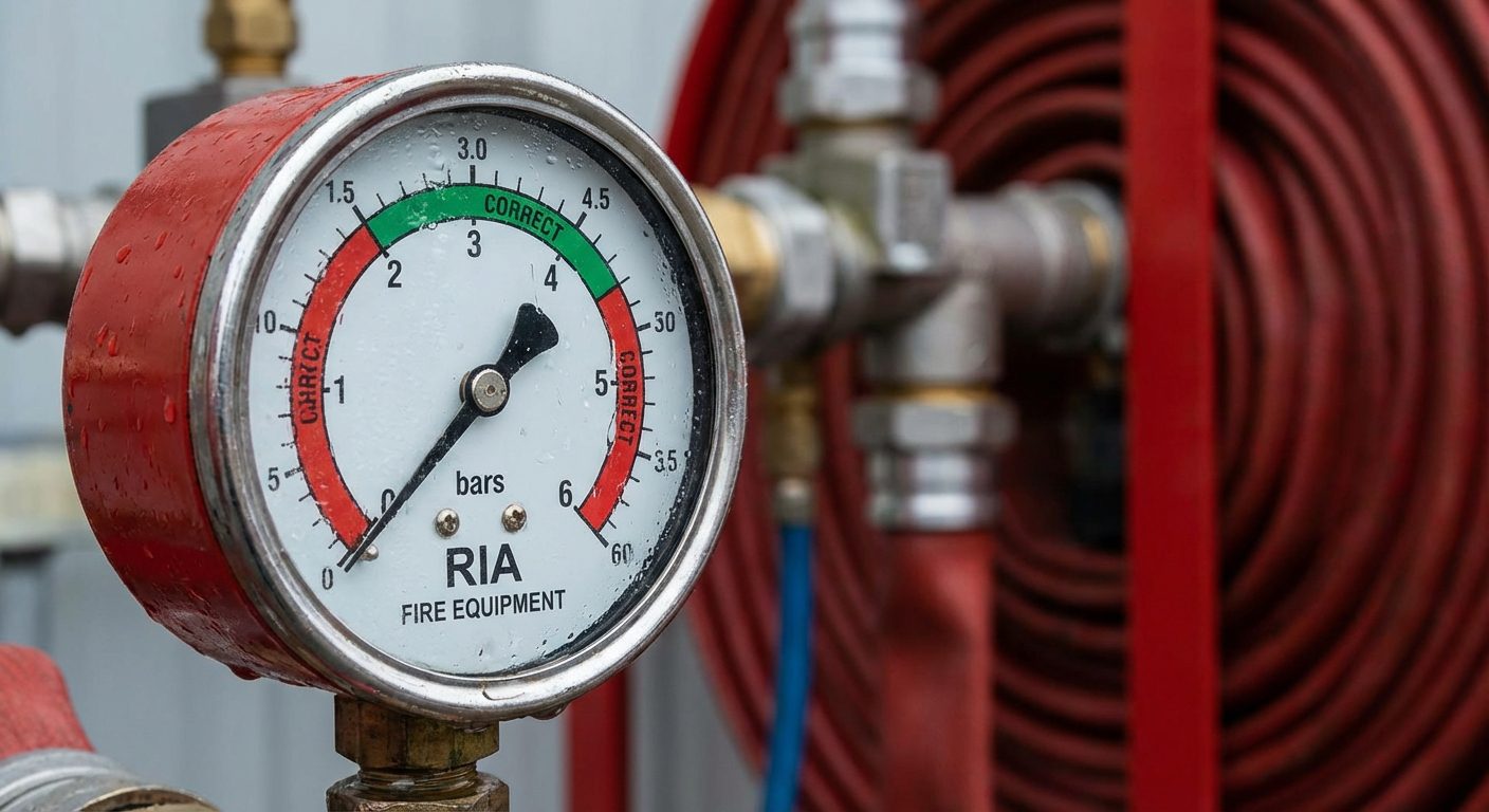 Manomètre RIA affichant la pression de 2,5 bars lors d'un test
