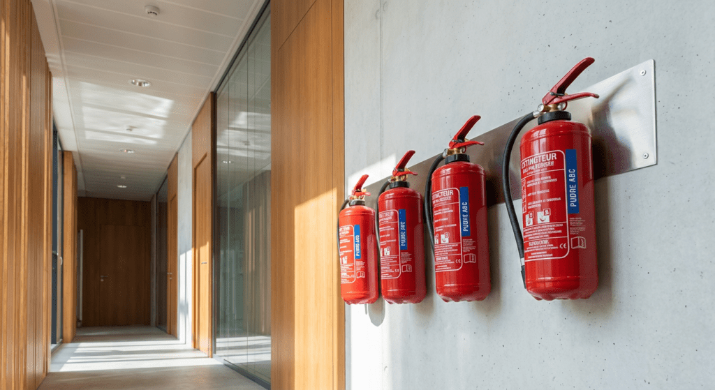Parc d’extincteurs d’entreprise conforme au Code du travail