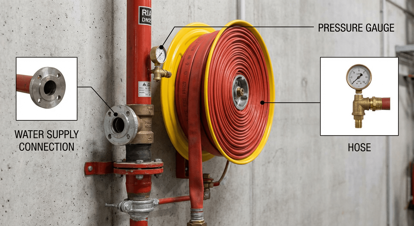 Schéma technique installation RIA DN25 conforme APSAD R5