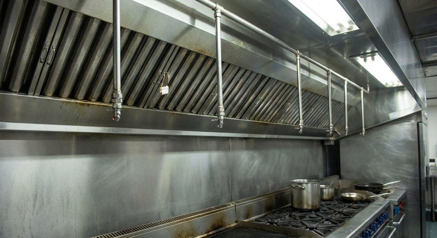 Système d’extinction automatique sous hotte de cuisine professionnelle