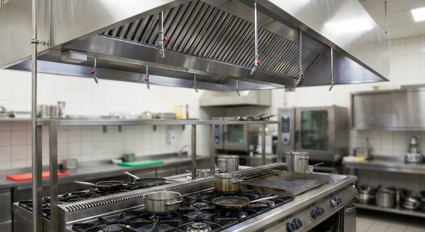 Système d'extinction automatique dans hotte de cuisine commerciale